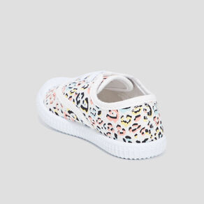 Tennis en toile à lacets multicolore fille