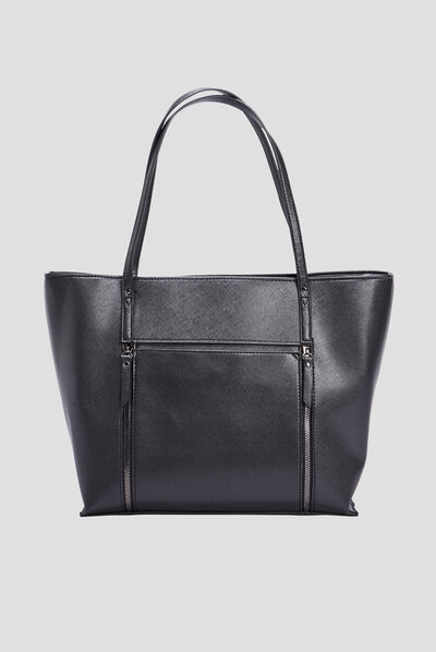 Sac cabas trapèze noir femme