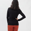 T-shirt manches longues col roulé noir femme