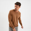 Pull jersey avec col en V marron homme