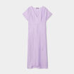 Robe midi fendue avec col cache-coeur parme femme