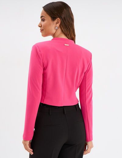 Veste boléro stretch manches longues rose fushia femme