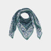 Foulard carr&eacute; coton vert femme