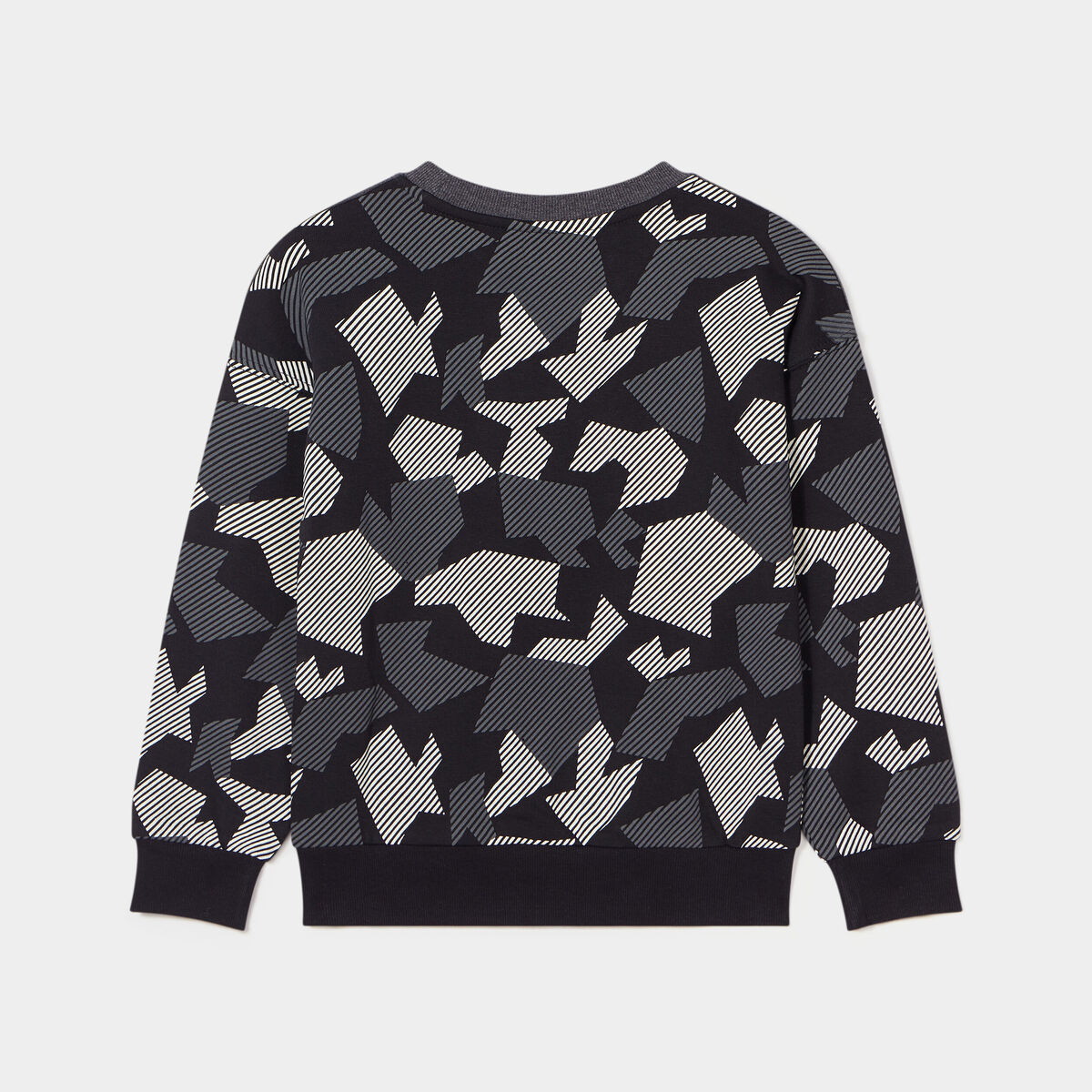 Sweat col rond manches longues noir garçon