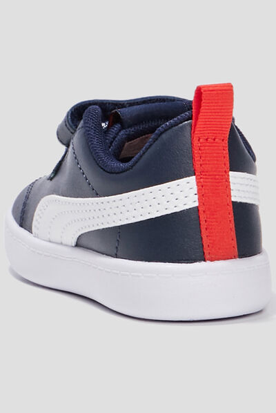 Tennis à scratchs Puma Courtflex bleu marine bébé garçon