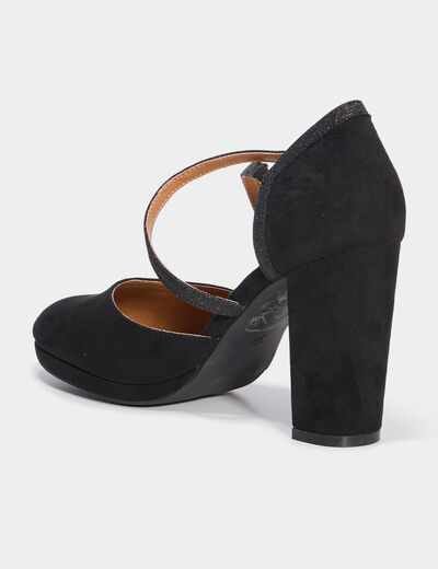 Escarpins &agrave; talons avec bride noir femme