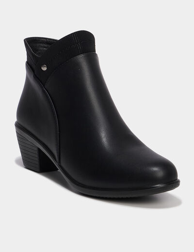 Boots &agrave; talons confort noir femme