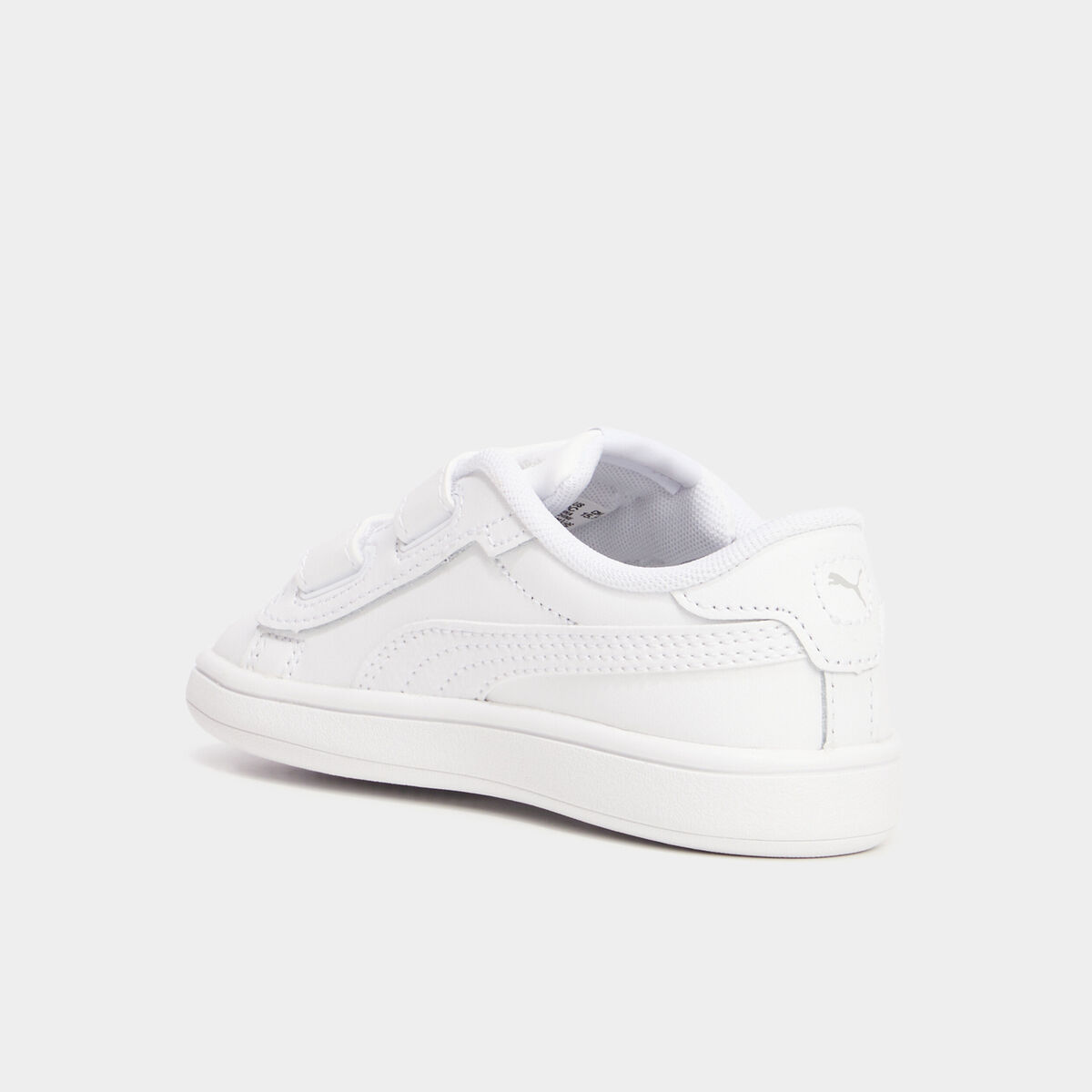 Tennis basses à scratchs Puma Smash blanc garçon
