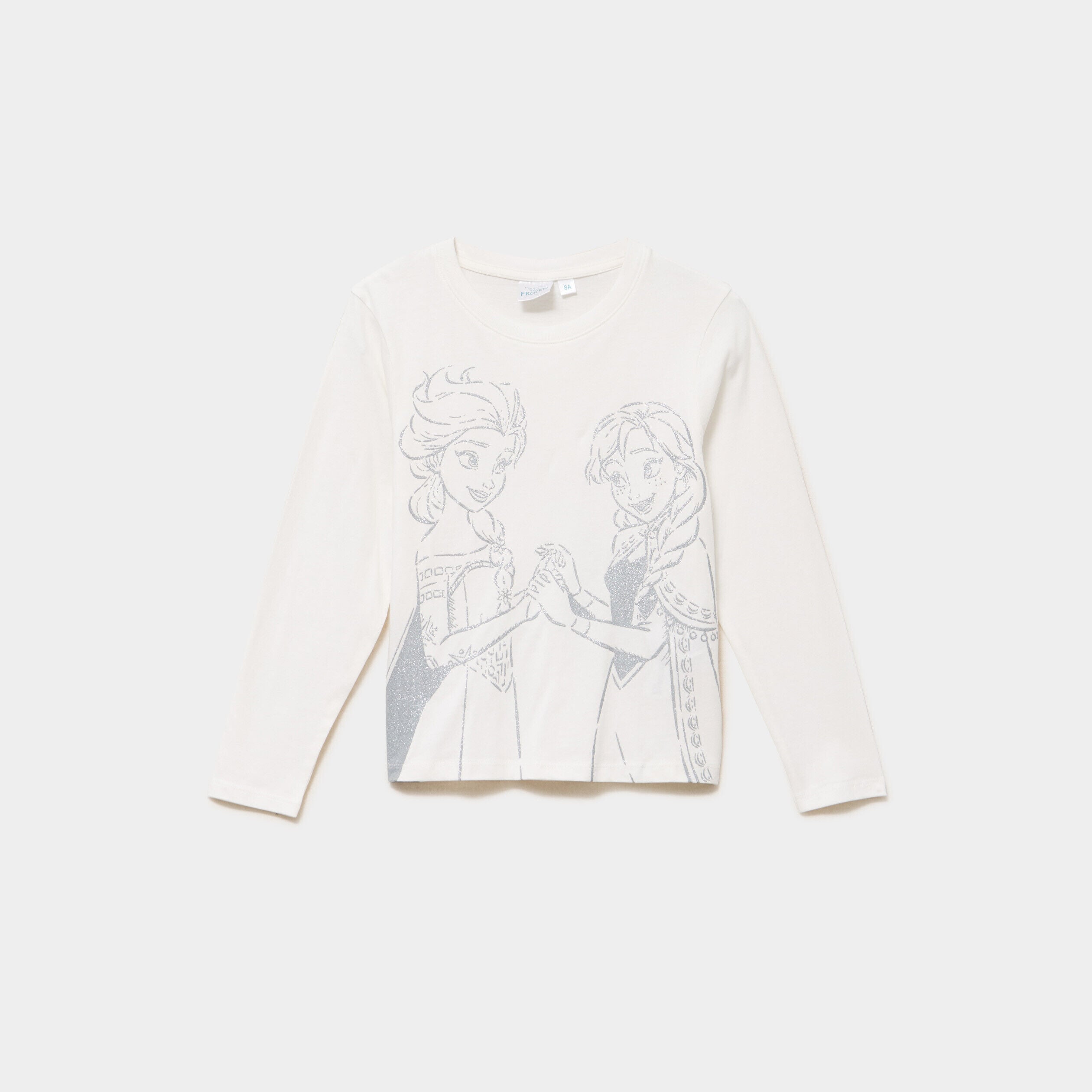 T-shirt manches longues Reine des neiges blanc fille