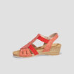 Sandales compens&eacute;es cuir Confortissimo rouge femme