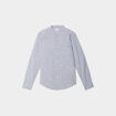 Chemise col mao manches longues bleu homme