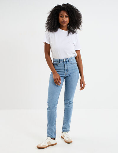 Jeans slim taille haute denim double stone femme