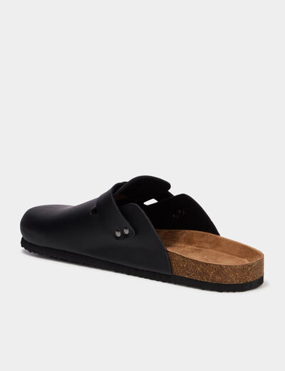 Mules plates noir homme