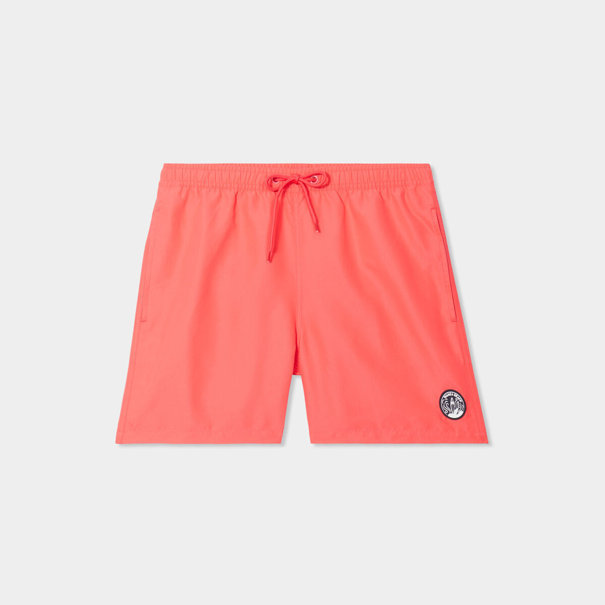 Short de bain droit taille &eacute;lastiqu&eacute;e rose fluo homme