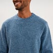 Pull col rond manches longues bleu gris homme