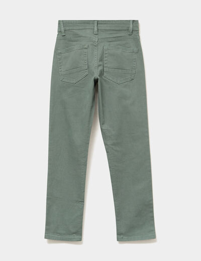 Pantalon slim coton majoritaire vert gar&ccedil;on