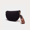 Sac banane aspect velours côtelé noir femme