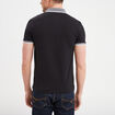 Polo coton stretch droit manches courtes noir homme