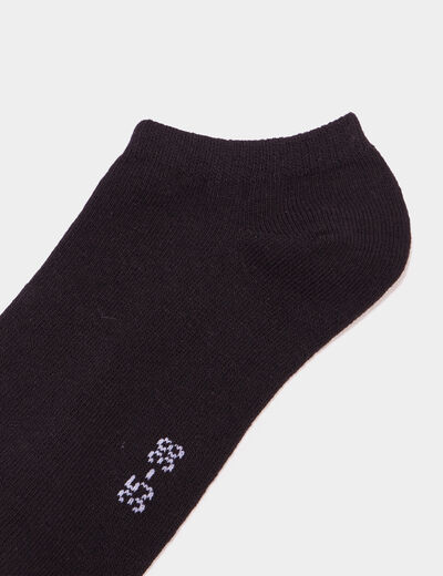 Lot 5 paires chaussettes invisibles noir mixte