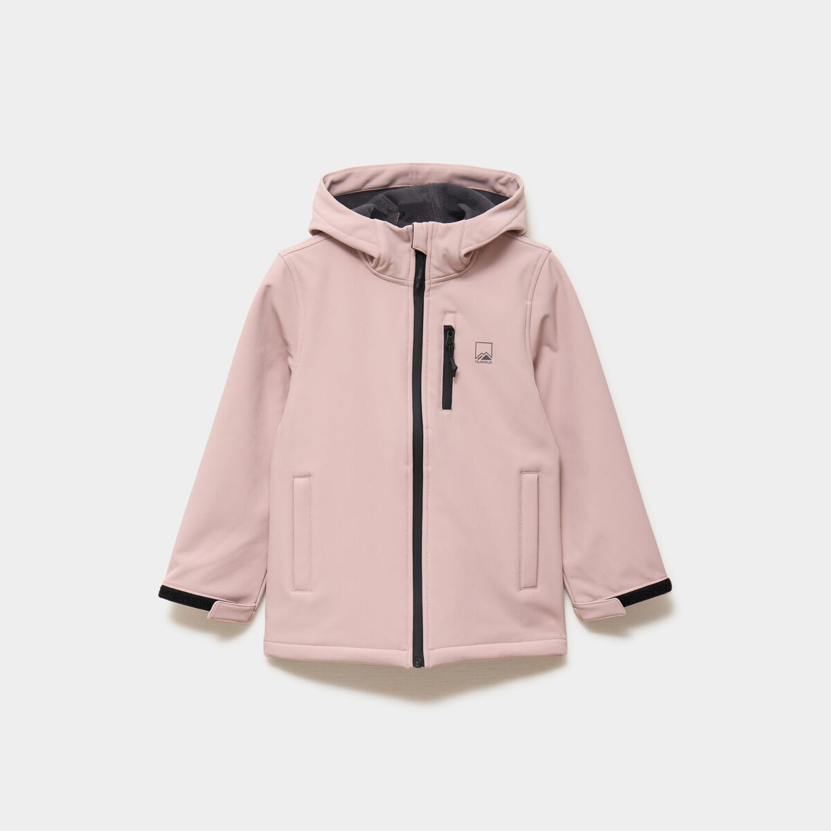 Blouson fourr&eacute; d&eacute;perlant &agrave; capuche rose poudr&eacute;e fille