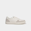 Baskets &agrave; lacets bi-mati&egrave;res blanc homme