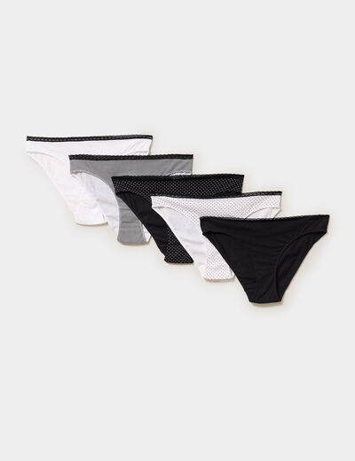 Lot 5 culottes coton noir femme