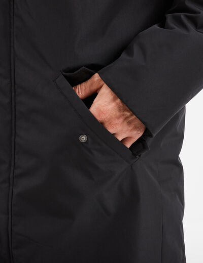 Parka déperlante doublée à capuche noir homme