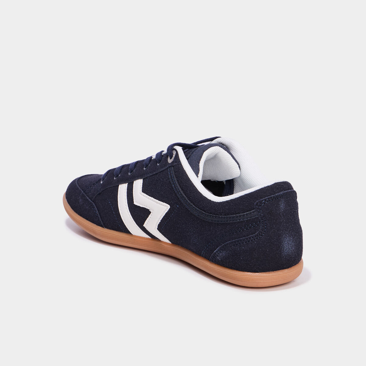 Tennis basses &agrave; lacets effet su&eacute;dine bleu marine homme