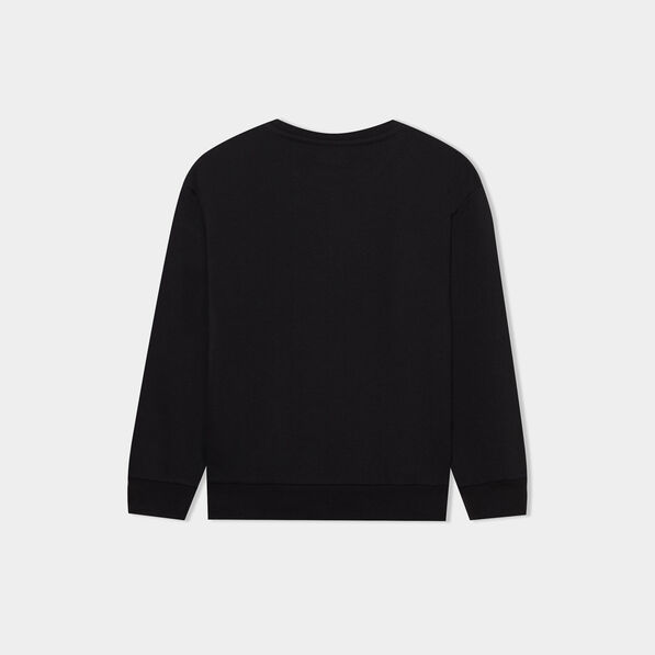 sweat col rond manches longues noir garcon Sweat col rond manches longues noir garçon