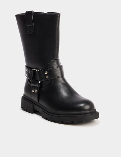 Bottes avec boucles noir fille