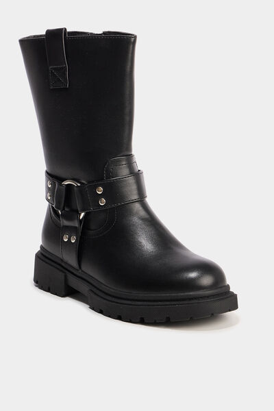 Bottes avec boucles noir fille
