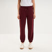 Pantalon de jogging molletonn&eacute; violet fonc&eacute; femme