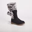Bottes zippées avec pompons noir fille
