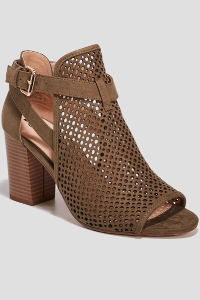 Sandales à talons vert kaki femme