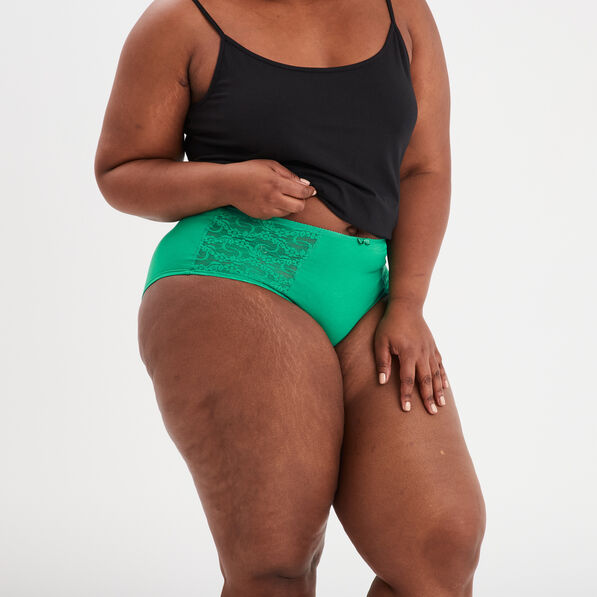 Shorty en coton vert menthe femme grande taille
