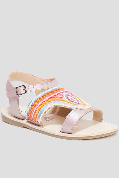 Sandales avec perles Creeks rose fille