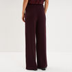 Pantalon large &agrave; paillettes prune femme