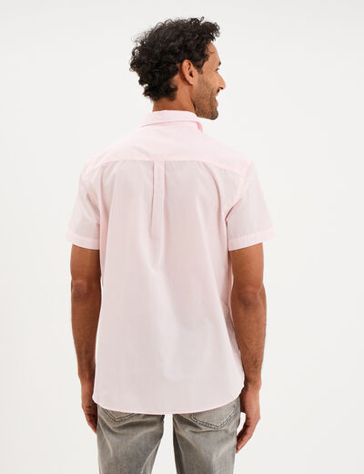 Chemise droite manches courtes rose clair homme
