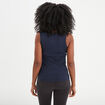Débardeur coton bords dentelle bleu marine femme
