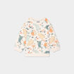 Sweat molleton col rond &eacute;paule boutonn&eacute;e ecru b&eacute;b&eacute; gar&ccedil;on
