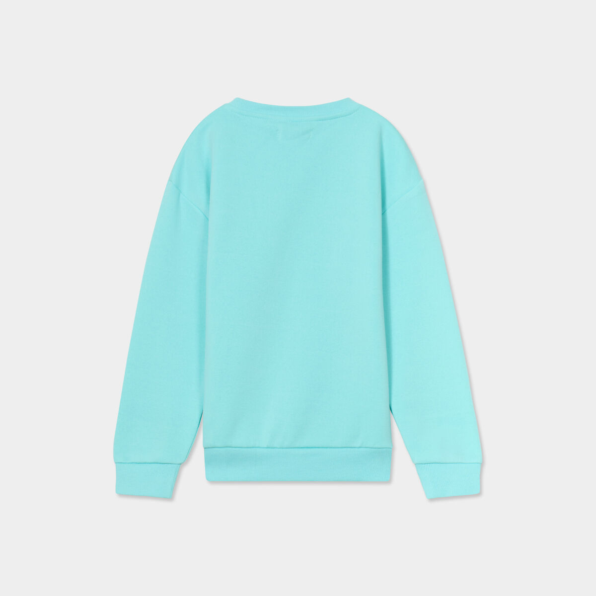 Sweat col rond manches longues bleu turquoise gar&ccedil;on