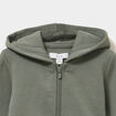 Sweat zipp&eacute; molletonn&eacute; &agrave; capuche vert kaki b&eacute;b&eacute; gar&ccedil;on
