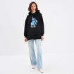 Sweat hoodie oversize &agrave; capuche Stitch noir femme