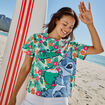 T-shirt manches courtes coton Stitch multicolore femme