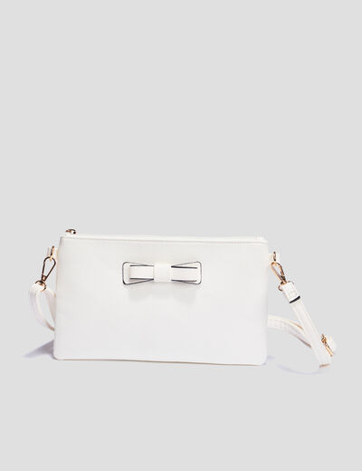 Sac pochette en bandoulière blanc femme