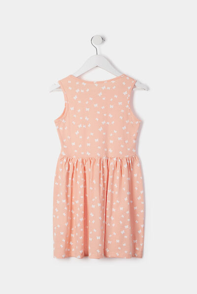 Robe évasée sans manches orange clair fille