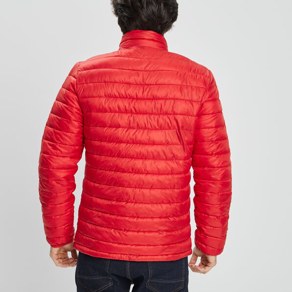 Doudoune droite légère col montant rouge homme