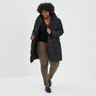 Gilet boutonné à col en V noir femme grande taille