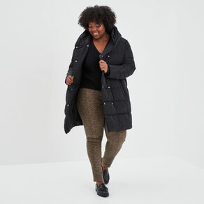 Gilet boutonné à col en V noir femme grande taille