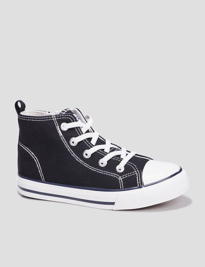 Tennis montantes en toile Creeks noir fille